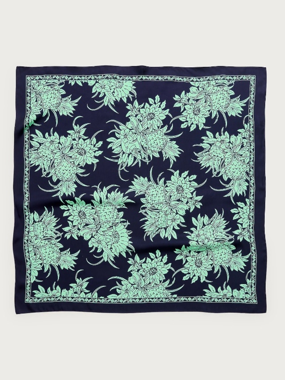 J crew navy matcha Printed silk scarf